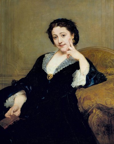 Portrét Madeleine Brohanové (1833-1900) z malby Comedie Francaise od Paula Baudryho (1828-1885) 1860 ne. 1,06 x 0,84 m Paříž, musee d