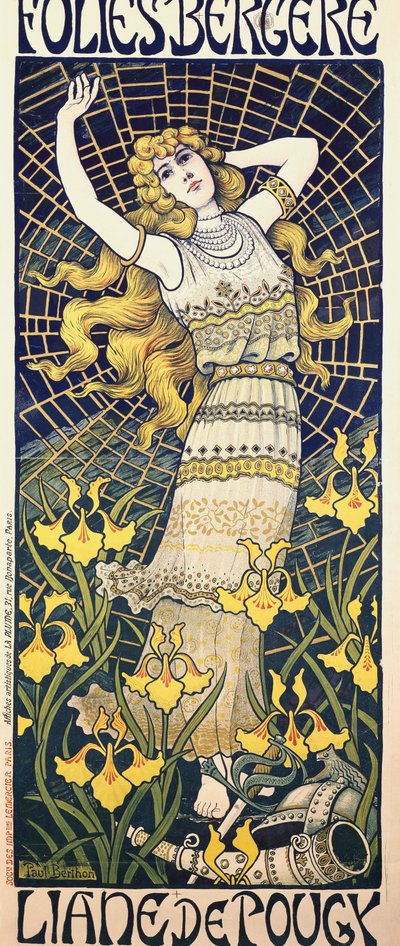 Plakát pro show tanečnice Liane de Pougy (1869-1950) ve Folies Bergere, Paříž od Paul Berthon
