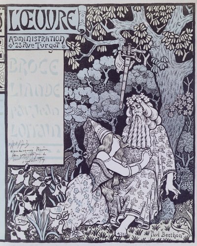 Zaklínač Merlin a víla Vivien v lese Broceliande, z 