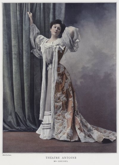 Jeanne Cheirel, francouzská herečka (kolorovaná fotografie) od Paul Boyer