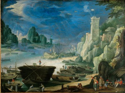 Noční dílo (olej na mědi) od Paul Brill or Bril