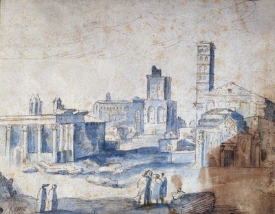 Pohled na Řím od Paula Brila (Brill) od Paul Bril