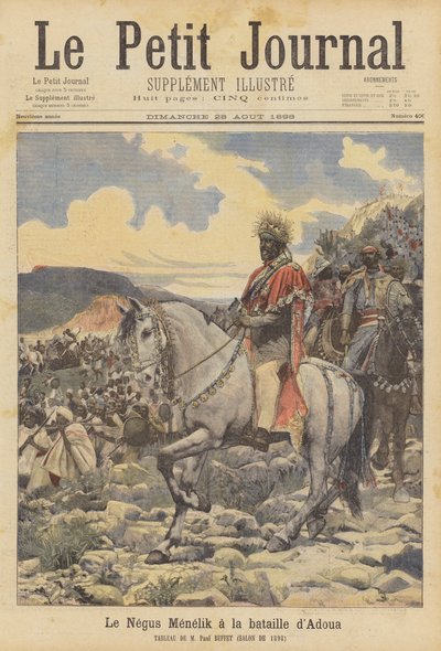 Negus Menelik v bitvě u Adwy od Paul Buffet