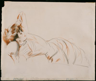 Elegantní ležící dáma od Paul Cesar Helleu