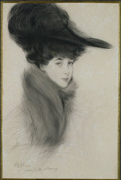 Consuelo Vanderbilt (1877-1964) vévodkyně z Marlborough, kolem roku 1901 (suchá jehla) od Paul Cesar Helleu
