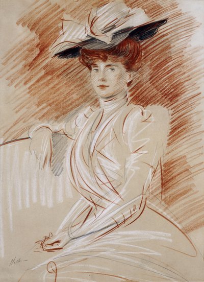Madame Helleu v klobouku, od Paul Cesar Helleu