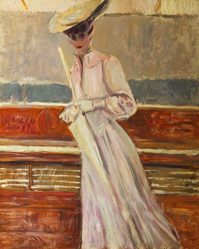 Madame Helleu na Yacht Etoile, kolem roku 1902 od Paul Cesar Helleu