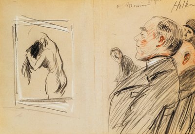 Monsieur Fiquet obdivuje pastel od Degase od Paul Cesar Helleu