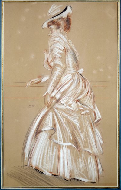 Portrét ženy v bílém. Kresba Paul Helleu (1859 - 1927), 20. století. Bayonne, Bonnatovo muzeum od Paul Cesar Helleu