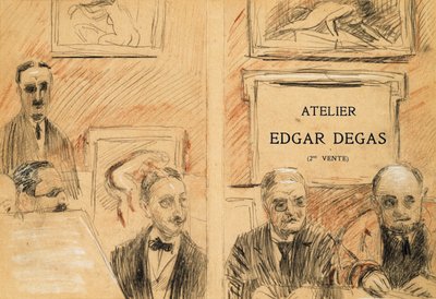 The Auctioneers at the Edgar Degas studio sale z prosince 1918 od Paul Cesar Helleu