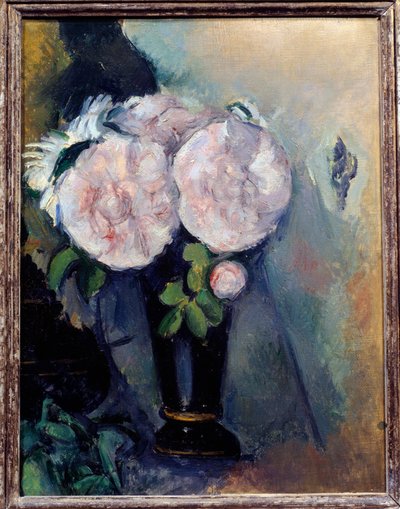 Květiny v modré váze Obraz od Paula Cezanna (1839-1906) Slunce z 19. století. 0,3x0,23 m Paříž, Musee de l