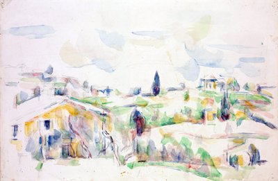 Krajina v Provence - Cezanne, Paul (1839-1906) - 1895-1900 - Akvarel na papíře - 31,3x47,8 cm- Szepmuveszeti Muzeum, Budapešť od Paul Cézanne