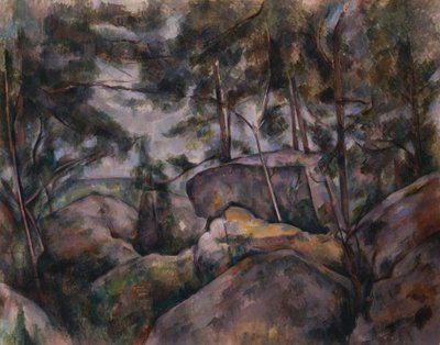 Skály v lese od Paul Cézanne