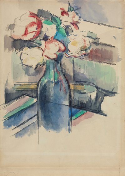 Rosen in einer Flasche od Paul Cézanne