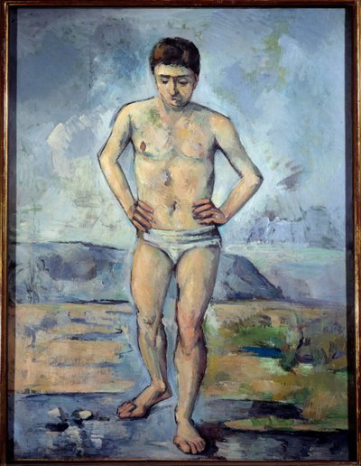 Obraz The Bather od Paula Cezanna (1839-1906) 1885 Ne. 1,27x0,96 m New York, muzeum moderního umění od Paul Cézanne