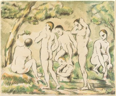 Koupající se ženy (malá deska) od Paul Cézanne