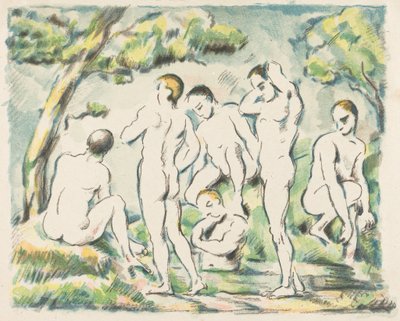 Koupající se (malá deska) od Paul Cézanne