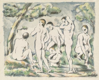 Koupající se (Malá deska) od Paul Cézanne