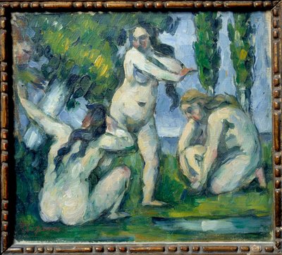 Obraz tří lazebníků od Paula Cezanna (1839-1906). 1875-1877 Ne. 0,22x0,19 m Paříž, musee d
