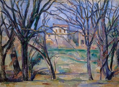 Stromy a domy od Paul Cézanne