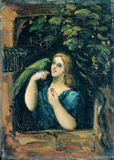 Žena s papouškem od Paul Cézanne