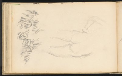 Akt a listí od Paul Cézanne