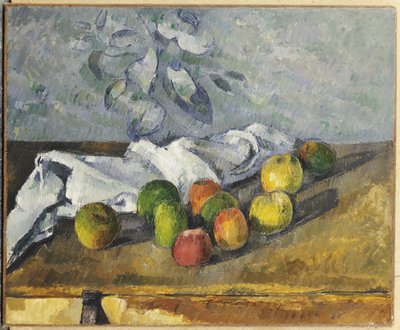 Jablka a ubrousek od Paul Cézanne