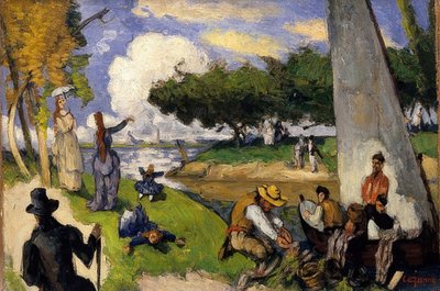 Die Fischer (Fantastická scéna). V roce 1875 od Paul Cézanne