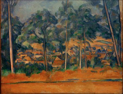 Vesnice za stromy od Paul Cézanne
