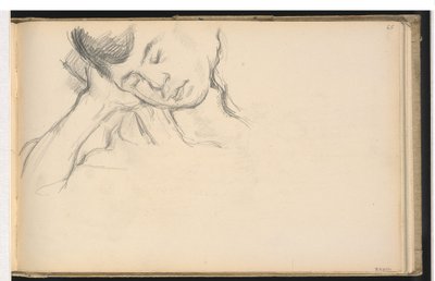 Obrázek odpočívá hlavu na ruce od Paul Cézanne