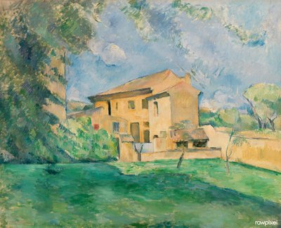 Francouzština:  La Ferme du Jas de Bouffan Farma v Jas de Bouffan od Paul Cézanne
