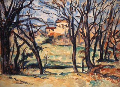 Dům za stromy na cestě do Tholonetu, c1885 od Paul Cézanne