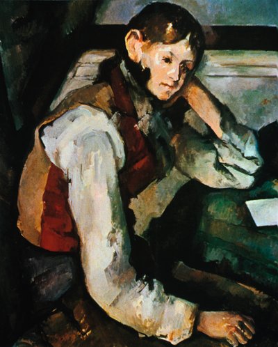 Le Garcon au Gilet Rouge, 1888-1890 od Paul Cézanne