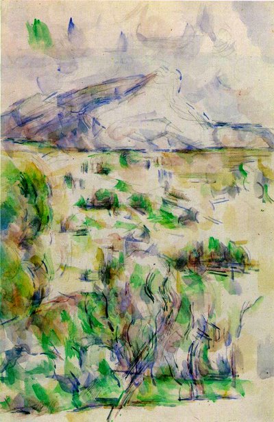 Mont Sainte Victoire z les Lauves, 1902-06 (čb a tužka na papíře) od Paul Cézanne