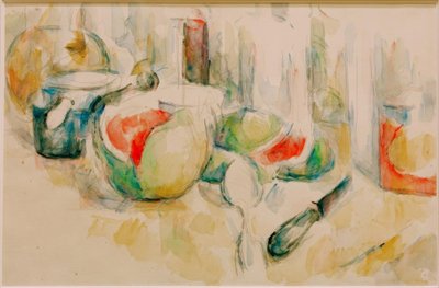 Zátiší s nakrájeným melounem od Paul Cézanne