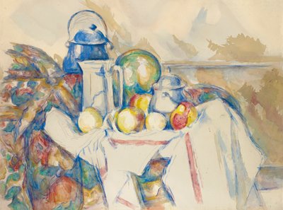 Zátiší s džbánem na mléko, melounem a cukřenkou, 1900-1906. od Paul Cézanne