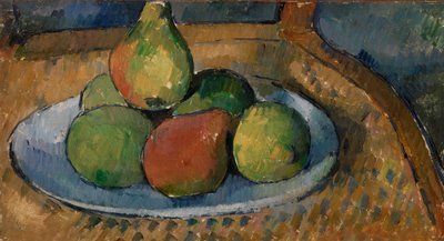 Talíř ovoce na židli od Paul Cézanne