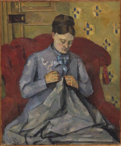 Portrét umělcovy manželky - Portrét umělcovy manželky, Cezanne, Paul (1839-1906). olej na plátně od Paul Cézanne