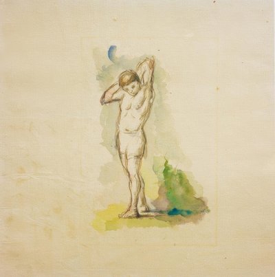 Stojící koupající se s rukama založenýma za krkem od Paul Cézanne