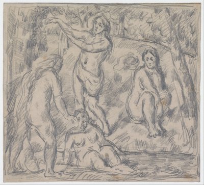 Studie koupání čtyř žen od Paul Cézanne