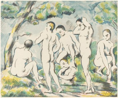 The Bathers (Small Talíř) od Paul Cézanne