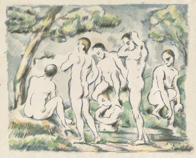 The Bathers (Small Talíř) od Paul Cézanne