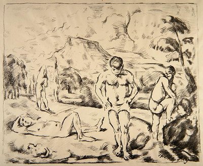 The Bathers, kolem roku 1898 (litho) od Paul Cézanne