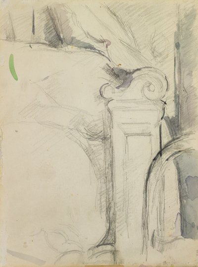 The Bedstead (tužka a wc na papíře) od Paul Cézanne