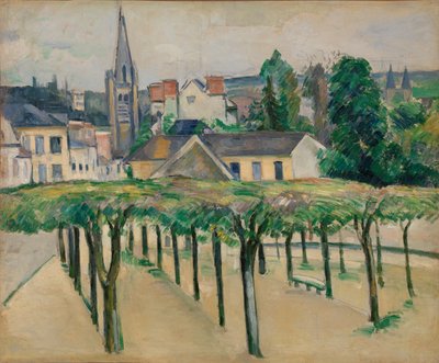 Kostel Saint-Aspais při pohledu z Place de la Préfecture v Melun od Paul Cézanne
