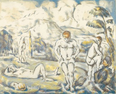 Koupající se (velký talíř) od Paul Cézanne