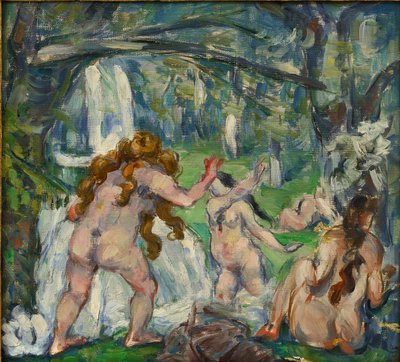 ""Tři lazebníci"" Obraz Paula Cezanna (1839-1906) 1875 Olej na plátně - rozměr 30,5x33cm Soukromá sbírka od Paul Cézanne