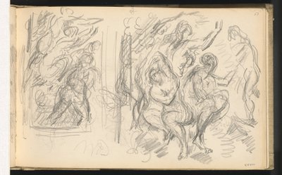Dvě studie pro „Soud z Paříže“ nebo „Zamilovaný ovčák“ od Paul Cézanne