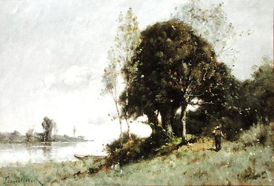 Ostrov na Loiře (olej na plátně) od Paul Desire Trouillebert