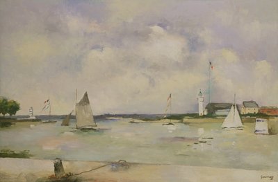 Vjezd do přístavu Honfleur (panel) od Paul Elie Gernez